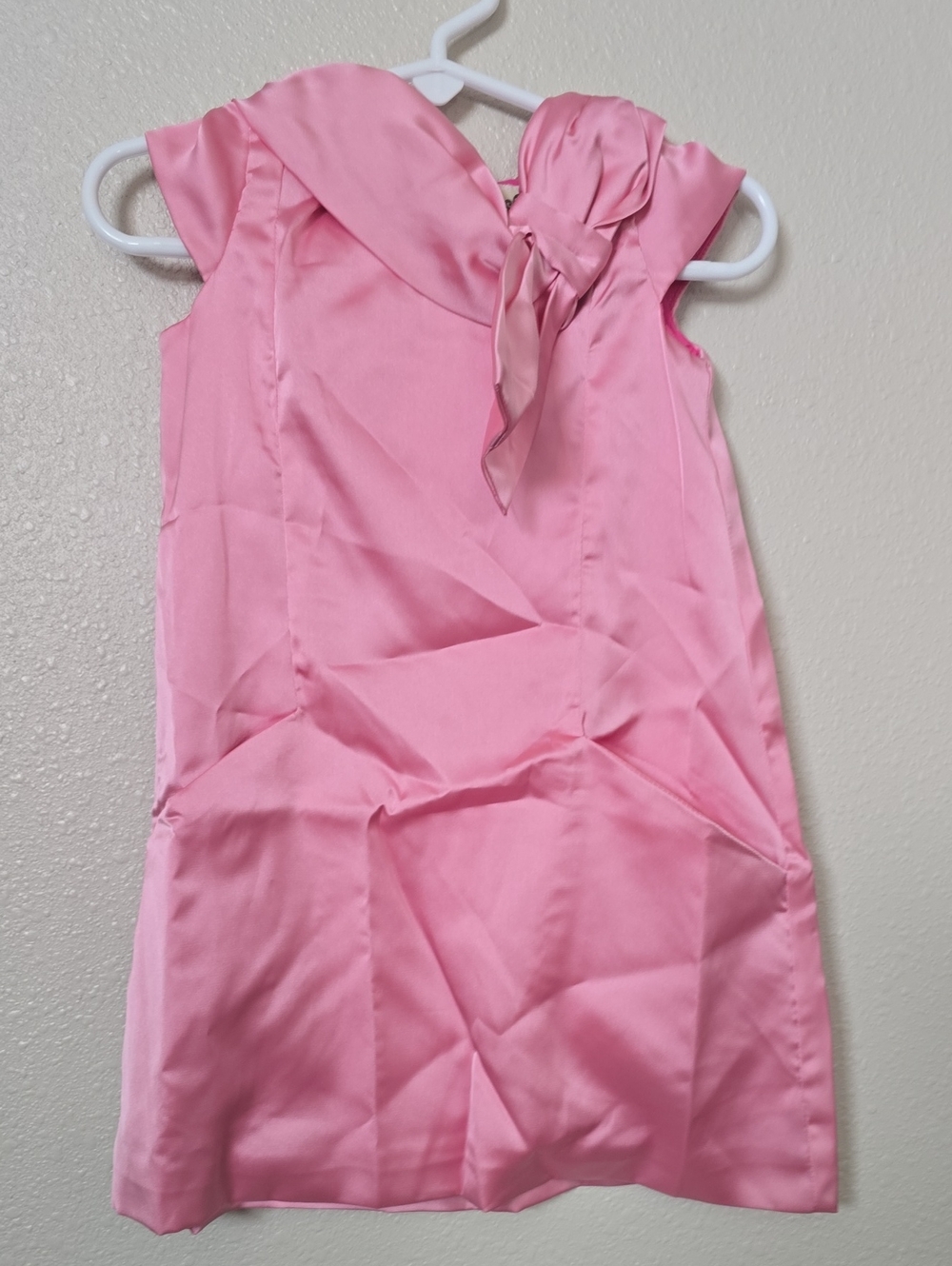 Joyfolie Pink Satin Bow-Accent Formal Dress for Girls Sister Sets
